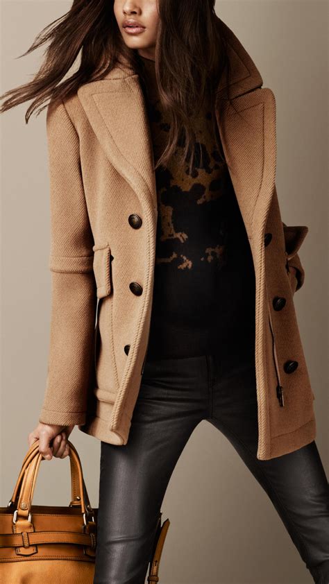 burberry pea coat women|burberry camel wool coat men's.